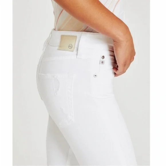 Like New AG Adriano Goldschmied White Ex Boyfriend Slim Slouchy Jeans 28 R - Picture 4 of 12